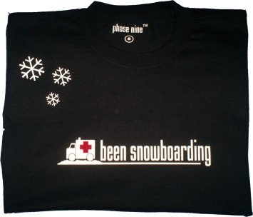 been snowboarding Black short sleeve t-shirt